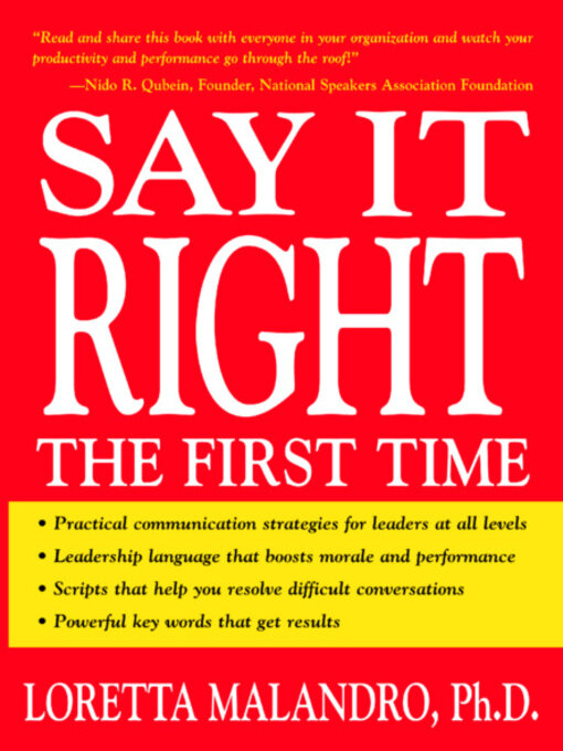 Cover image for Say It Right the First Time